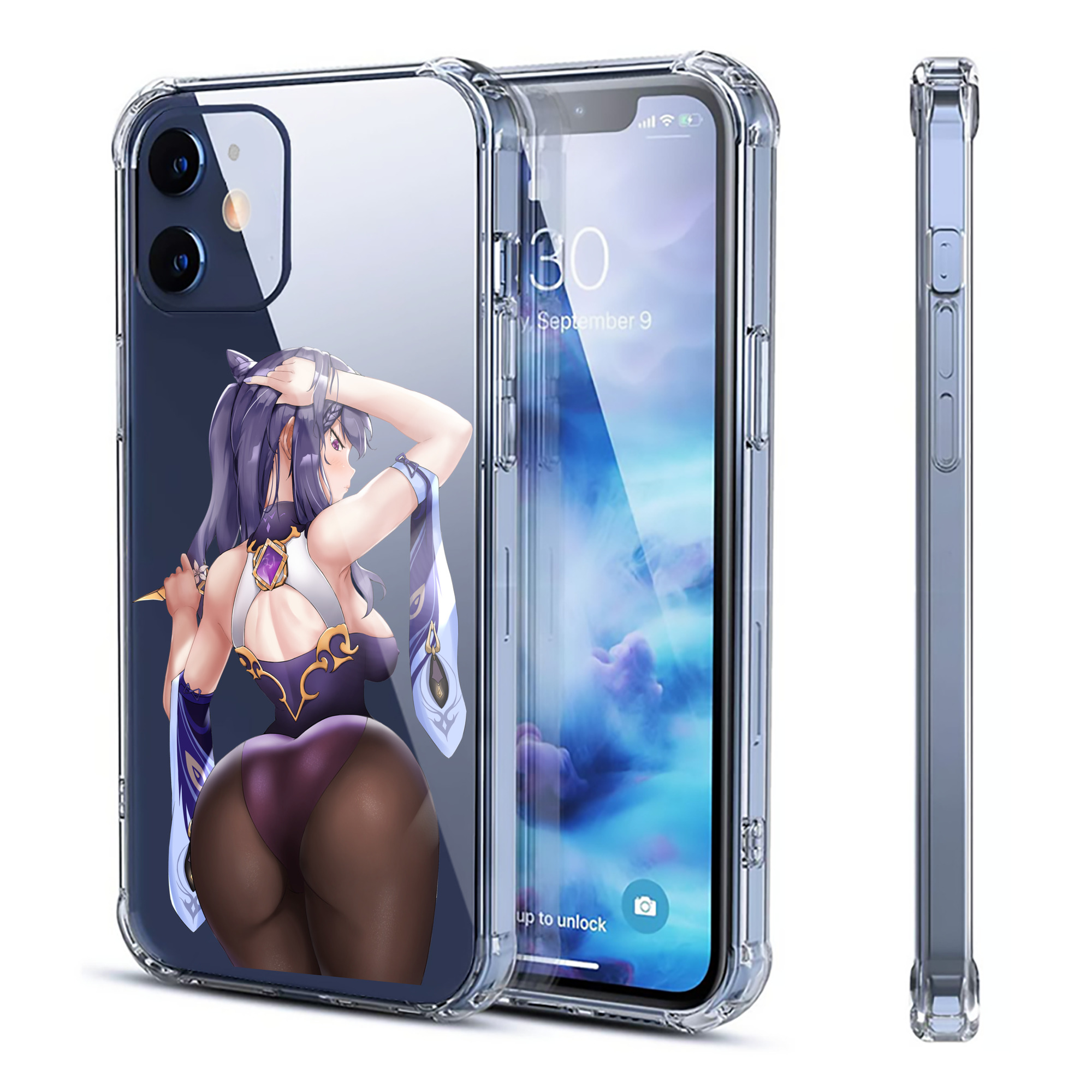 げんし神 刻晴 こくせい genshin Kokusei 【iPhone 12シリーズ対応】透明スマホケース（クリアソフトケース）